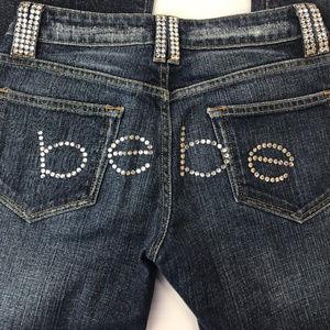 NWOT - Bebe Sophia Rhineston Logo Jeans - 30